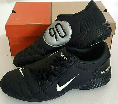 Football Trainers, Nike Total 90, Football Artwork, Football Trainer, Girls Football Boots, Sports Attire, Golden Shoes, Astro Turf, Rare Nikes