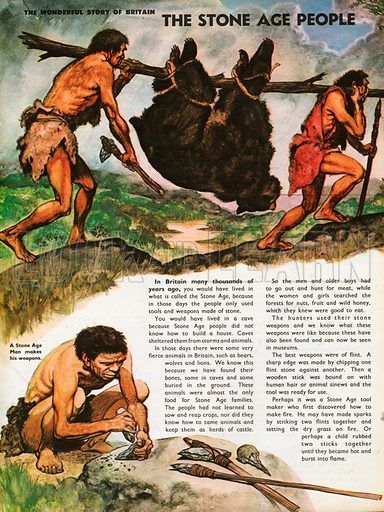 The Wonderful Story of Britain: The Stone Age People Stone Age People, Stone Age Man, Paleolithic Period, Prehistoric Period, Greece History, Stone Age Art, Prehistoric Man, Hunting Art, Learn History