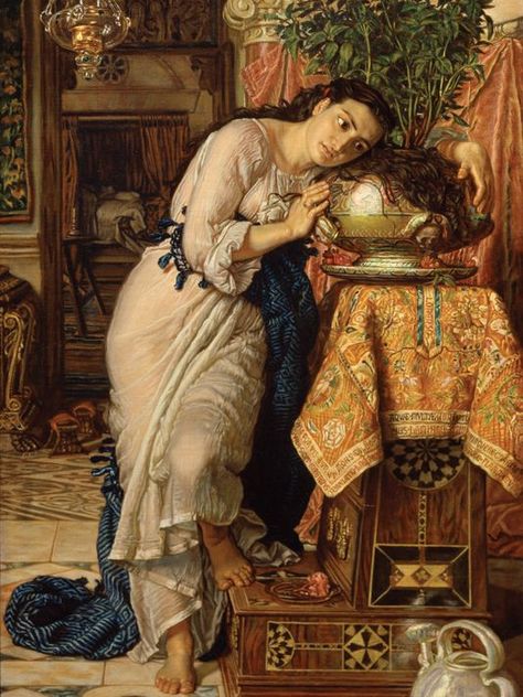 Edward Robert Hughes, Amanita Phalloides, Art Quiz, Kiss Painting, Pre Raphaelite Paintings, Lawrence Alma Tadema, Gabriel Rossetti, Terra Santa, Pre Raphaelite Brotherhood