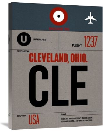 CLE Cleveland Luggage Tag I by NAXART Studio - Canvas Print at NAXART.com Nantucket Style Decor, Stretched Canvas Wall Art, Fall Mantel Decorations, Tag Print, Luggage Tag, Luggage Tags, High Quality Art Prints, Stretched Canvas, Graphic Art Print