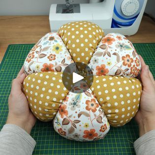 Flower Pillow, You Can Make It Too by Watching the Video. | Flower Pillow, You Can Make It Too by Watching the Video. | By Modelist/Terzi Hatice DEMİRFacebook Diy Flower Pillow, Flower Pillow Pattern, Video Flower, Sewing Things, Flower Pillow, Purim, Watch Video, Sewing Hacks, Make It