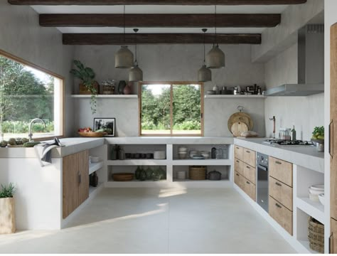 Dirty Kitchen Design, Dirty Kitchen, Decor Videos, Concrete Kitchen, Kitchen Room Design, Kitchen Inspiration Design, Kitchen Inspo, Diy Room, Outdoor Kitchen Design