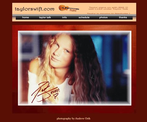 Taylor Swift website in 2003 Pictures Of Taylor Swift, Taylor Songs, I Love Taylor Swift, Love Taylor Swift, Web Design Trends, Never Grow Up, The Early 2000s, T Swift, Taylor Swift Pictures