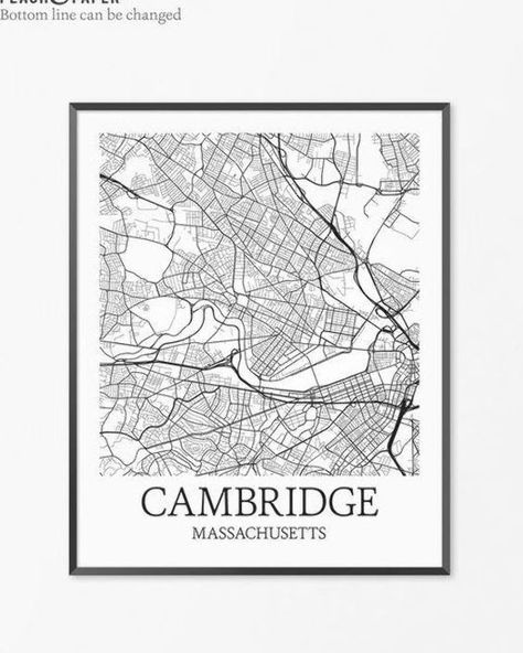 Cambridge Map Art Print, Cambridge Poster Map of Cambridge Decor, Cambridge City Map Art, Cambridge Cambridge Map, City Map Art, Map Art Print, Map Poster, City Map, Map Art, Cambridge, Art Print, Map