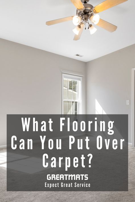 There are many times and situations that call for installing flooring over an existing carpet. Whether renting an apartment or home with an existing flooring that you want to put carpet over temporarily, or if you want to add a home gym to your house and wish to put some protective flooring over an existing carpeted floor to exercise on. Greatmats offers a solution. You can put carpet over carpet plastic flooring over carpet dance floors over carpet, and more. Floor Over Carpet, Carpet Over Carpet, Flooring Over Carpet, Temporary Dance Floor, Carpet Options, Renting An Apartment, Carpeted Floor, Dance Floors, Best Flooring