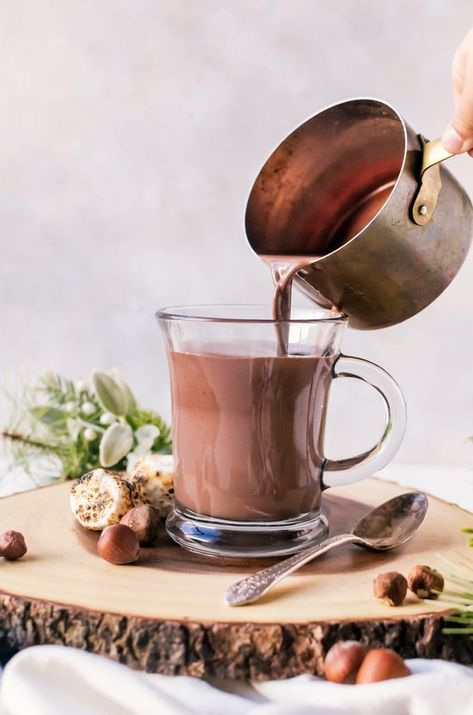 Nutella Hot Chocolate | A Cookie Named Desire Spiked Hot Chocolate Recipe, Bourbon Hot Chocolate, Recipes Aesthetic, Hot Cacao, Books Cafe, Food Composition, Cozy Mugs, Nutella Hot Chocolate, Spiked Hot Chocolate