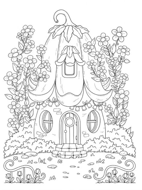 Storybook Coloring Pages, Cottagecore Colouring Pages, Coloring Pages Cottagecore, Fairycore Coloring Pages, Cottage Core Coloring Pages, Cottagecore Coloring Pages, Fall Coloring Sheets, Forest Coloring Pages, Diy Coloring Books