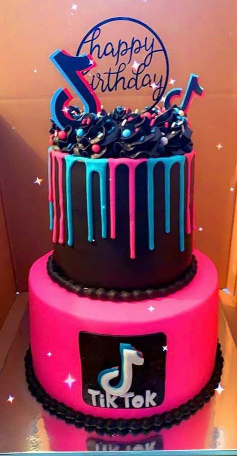 Tik Tok Theme Cake, Tik Tok Birthday Cake Ideas, Tiktok Birthday Cake Ideas, Tiktok Theme Cake, Tiktok Birthday Cake, Tik Tok Cake, Zoe Cake, Tiktok Theme, Tiktok Cake