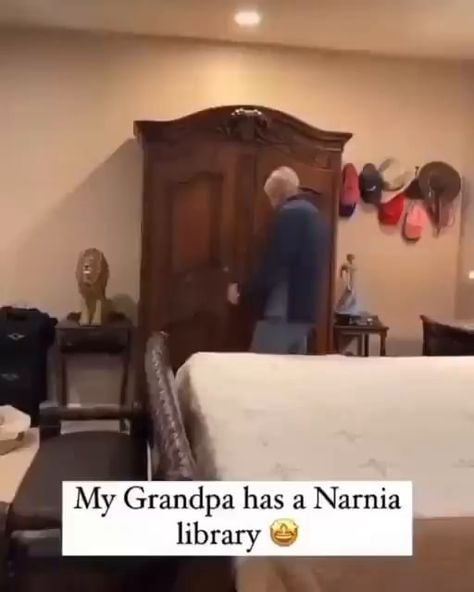 My Grandpa Has A Narnia Library, Narnia Library, Narnia House, Narnia Closet Secret Rooms, Closet Library, Libraries In Houses, Hidden Library, Room Library, Closet Room