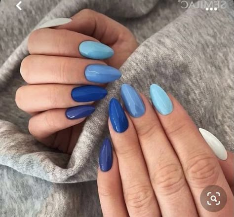 Blue Nail Art Designs, Fall Nail Art Designs, Blue Nail Art, Blue Nail, Gradient Nails, Summer Acrylic Nails, Short Acrylic Nails Designs, Dream Nails, Pretty Acrylic Nails