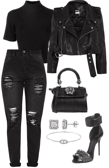 Emo Combat Boots Outfit, Estilo Bad Girl, Black Outfits Fall, Alternive Outfits, Bad Girl Outfits Aesthetic, Bad Girl Aesthetic Outfits, Gothic Everyday Outfits, Mafia Inspired Outfits, Goth Outfits Polyvore