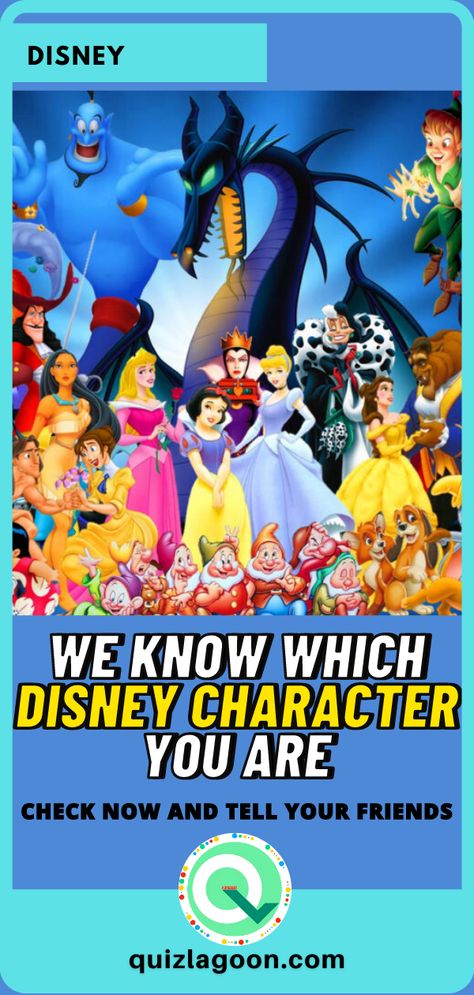 What Cartoon Character Am I Quiz, What Disney Character Am I Quiz, What Character Am I, Goofy From Mickey Mouse, Princess Quiz, Disney Test, All Disney Characters, Disney Quizzes, Disney Quiz