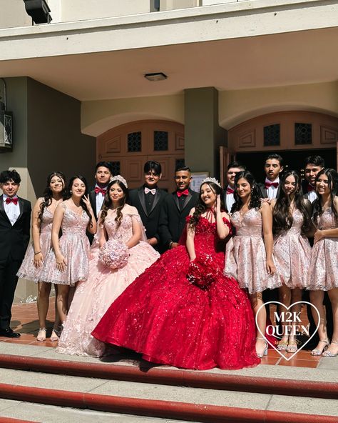 Say Yes to your Moda2000 Dress! Book an in store or vitual appointment!! Red Quince Dama Dresses, Dama Outfits Quinceanera, Quinceanera Court Outfits, Damas Outfits Quinceanera, Quinceanera Dama Dresses, Quince Court, Quinceanera Court, Enchanted Forest Quinceanera, Dream Quinceanera