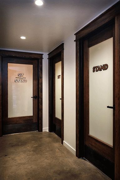 Designing unisex bathrooms for everyone Restaurant Single Bathroom Design, Commercial Bathroom Stalls, Wedding Venue Bathroom Ideas, Unisex Bathroom Ideas, Garage Bathroom Ideas, Commercial Bathroom Ideas, Bathroom Stall Doors, Glass Bathroom Door, Groom Room