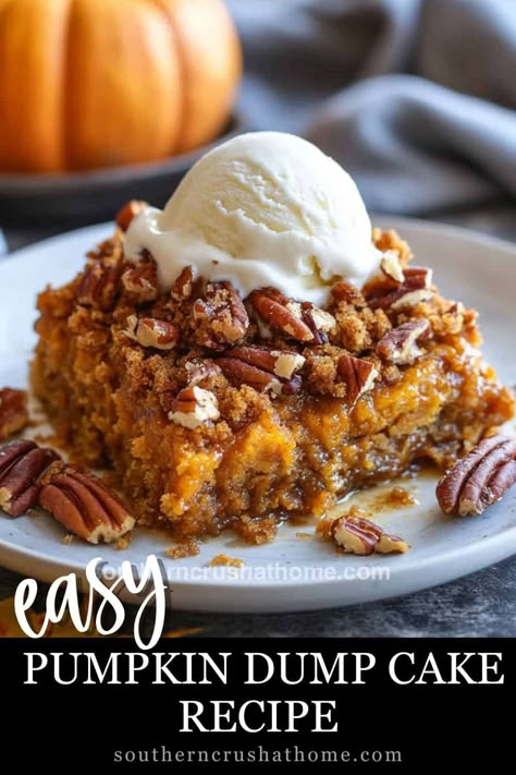 Welcome, friends! Today, I have a twist on a classic dessert to share with you—my Easy Pumpkin Dump Cake Recipe. This dessert is a delightful spin on the classic pumpkin pie, offering all the cozy, warm flavors of fall without any of the fuss. It's rich, pumpkin-y, with a delightful crunch from the pecans, and Easy Pumpkin Dump Cake Recipe, Easy Pumpkin Dump Cake, Pumpkin Dump Cake Recipe, Pumpkin Dinner, Pumpkin Dump, Pumpkin Crunch Cake, Pumpkin Crunch, Dump Cake Pumpkin, Dump Cake Recipe