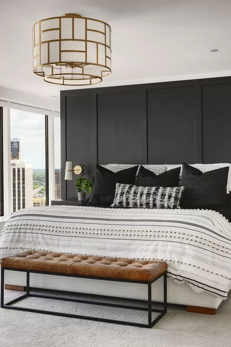 Bed With Ledge Behind, Full Curtain Wall Bedroom, Bedroom Elevation, Bedroom Goth, Bedroom Y2k, Angled Bedroom, Bedroom Nature, Wall Elevation, Wall Behind Bed