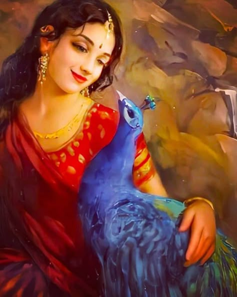 Radha Painting Beautiful, Apsara Painting Beautiful, Radha Rani Paintings, Shri Radha Rani, Indian Women Painting, Indian Art Gallery, Beautiful Art Paintings, Divine Love, Hinduism Art