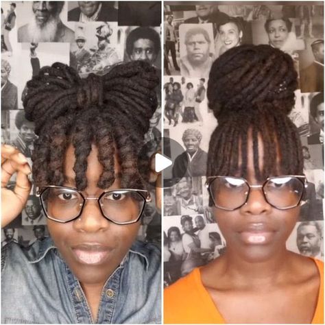 @esh.lox on Instagram: "I've been obsessed with loc bangs lately. What do ya'll think, are loc bangs a Go👍🏿or No👎🏿? . . . #locbang#locbangs#locknots#locbun#semifreeformlocs#thicklocs#starterlocs#locnation#locjourney#locstyleforwomen#locupdo#cleveland" Loc Bangs Black Women, Loc Ponytail With Bangs, Loc Bangs And Bun, Loc Bun With Bangs, Locs With Bangs Black Women, Bangs With Locs, Loc Styles With Bangs, Diy Buns, Loc Bangs