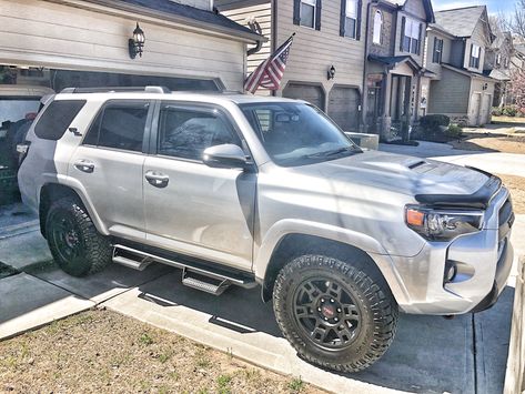 2019 4Runner TRD OFF ROAD Premium in Classic Silver Silver 4runner Blacked Out, Silver 4runner, Four Runner, 4runner Limited, Toyota 4runner Trd, Luxury Vehicle, 4 Runner, Car Goals, Car Girl