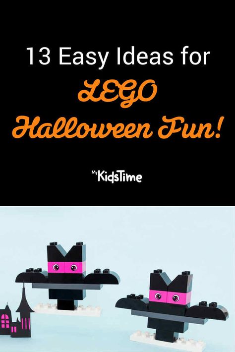 Lego Autumn Ideas, Halloween Lego Ideas, Lego Patterns, Lego Pumpkin, Halloween Lego, Halloween Handout, Lego Learning, Lego Advent, Lego Halloween