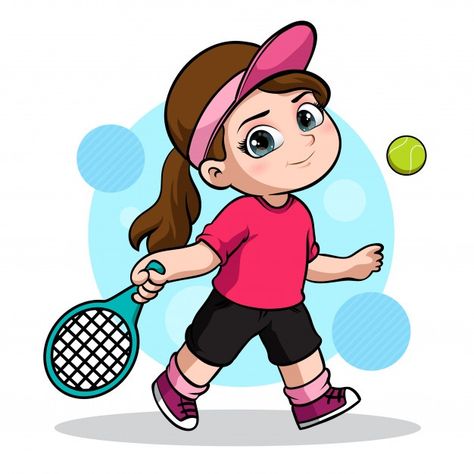 Lindo personaje de una jugadora de tenis... | Premium Vector #Freepik #vector #deporte #chica #caracter #dibujos-animados Sports Day Decoration, National Sports Day, Lash Quotes, Female Tennis, Sports Attire, Back To School Art, School Wall Art, Easy Love Drawings, Girl Character