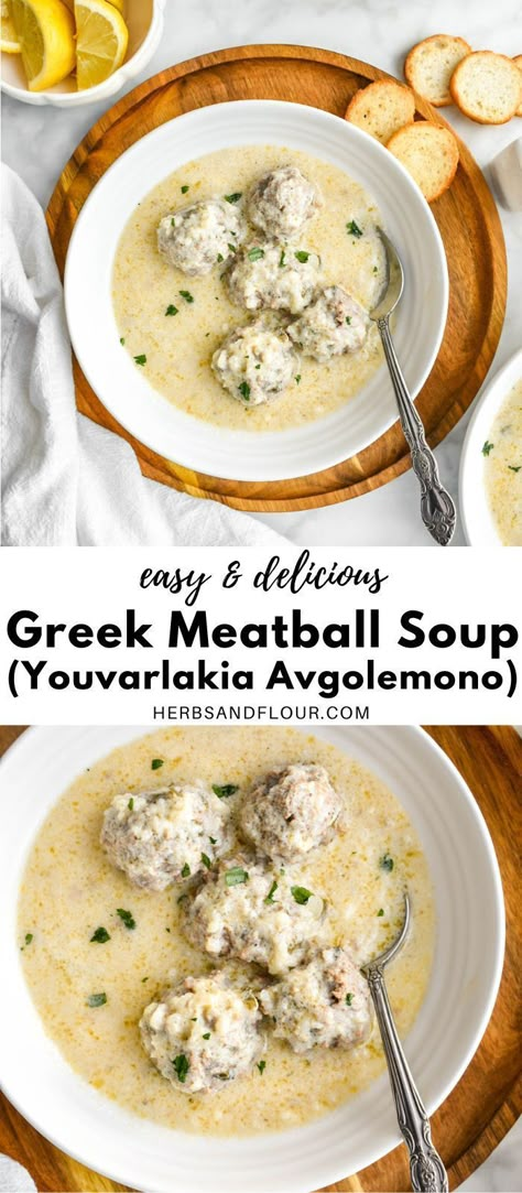 Classic Greek Recipes, Traditional Greek Meals, Traditional Greek Dishes, Traditional Greek Food Recipes, Ethnic Soup Recipes, Greek Dishes Traditional, Youvarlakia Avgolemono, Greek Soups, Greek Dinner Recipes