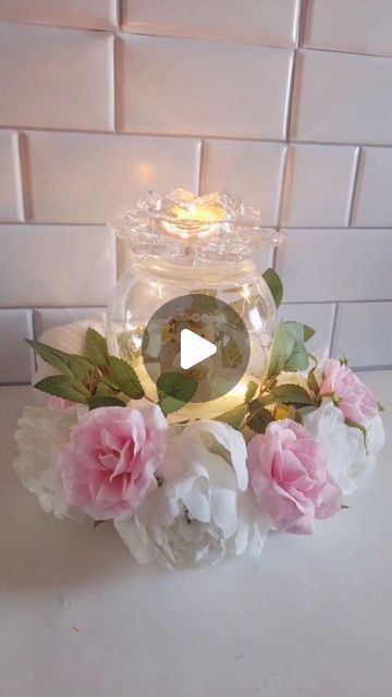 Victoria Celeste |  DIYs & CRAFTS on Instagram: "🪷✨️DIY EASY CENTERPIECE IDEA ✨️🪷 Have you seen this cute glass candle holder at @dollartree 🤔✨️?   SAVE LIKE AND SHARE FOR MORE DIYS! 🩷🫶😊" Quince Decorations Diy, Simple Quinceanera Centerpieces, Simple Centerpieces For Party Birthday, Tea Party Centerpiece Ideas Diy, Easy Centerpieces Wedding, Diy Quinceanera Centerpieces, Quinceanera Centerpieces Ideas, Glass Bowl Decor Ideas, Quinceañera Centerpieces Ideas