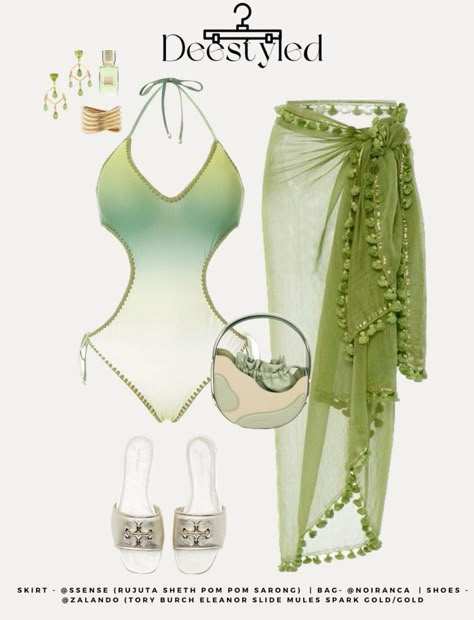 Flygirl Outfits, Swimsuit Outfit, Vacation Outfits Women, Green Beach, Earthy Outfits, Swimsuits Outfits, Swimming Swimsuit, Beach Wear Outfits, Birthday Trip