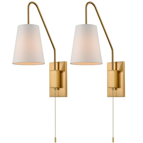 Bedside Wall Lamps, Bedroom Wall Lamp, Brass Wall Sconces, Modern Plates, Plug In Wall Lights, Brass Wall Lamp, Modern Wall Lamp, Wall Lamps Bedroom, Sconces Bedroom