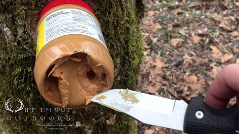 Deer Attractant Recipes, Peanut Butter Deer Bait, Diy Deer Attractant, How To Attract Deer, Deer Attractant Homemade, Deer Hunting Hacks, Deer Bait Homemade, Deer Feeder Ideas, Diy Deer Feeder