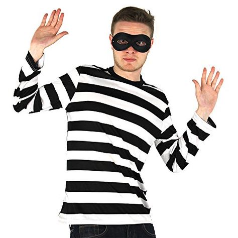 BURGLAR COSTUME FANCY DRESS ADULTS - 100% COTTON BLACK & ... https://www.amazon.co.uk/dp/B01LW5BDRQ/ref=cm_sw_r_pi_dp_x_.1yeAbEXN8N2K Fancy Dress Party Ideas, Robber Fancy Dress, Thief Outfit, Burglar Costume, Easy Fancy Dress, Black Eye Mask, Robber Costume, Easy Last Minute Costumes, Last Minute Costumes