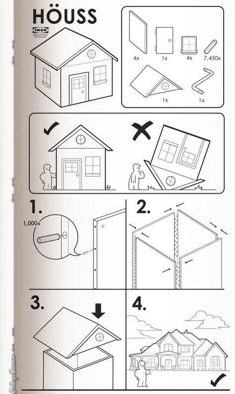 http://theawesomer.com/ikea-instructions-everything/72125/ Ikea Memes, Ikea Instructions, Ikea Play Kitchen, Manual Design, Digital Art Beginner, 3d Pen, Ikea Pax, Instructions Booklet, College Humor