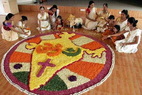 All in one Rangoli With Message, Republic Day Rangoli, Best Rangoli Design, Pookalam Design, Independence Day Special, Rangoli Designs Photos, Indian Independence, Rangoli Simple, Indian Independence Day