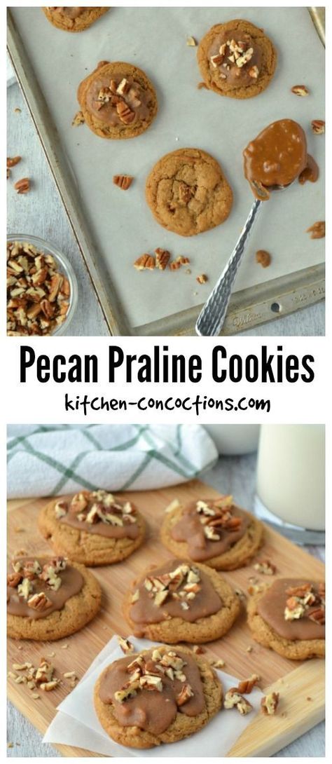 {ad} Pecan Praline Cookies - These Pecan Praline Cookies are a delightful twist on a popular southern candy! Grab the recipe and check out my cooking hacks for storing baked goods and ingredients. #kitchenconcoctions #desserts #recipes Pecan Pralines Cookies, Pecan Sweets, Praline Cookies Recipe, Pecan Praline Cookies, Oreo Fluff Dessert, Praline Cookies, Cookie Salad, Sweet Deserts, Snickers Salad