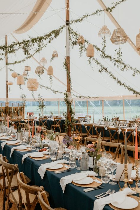 Scottish Summer Wedding, Dutch Wedding Theme, Marquee Lanterns, Blue Tablecloth Wedding, Wedding Marquee Decoration, Marquee Wedding Decoration, Marquee Decor, Attic Kitchen, Marquee Decoration