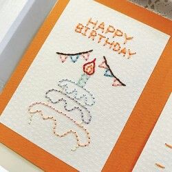 Embroidery Cards Pattern, Embroidered Paper, Bday Gifts For Him, Anniversaire Diy, Embroidery Hoop Crafts, Simple Cards Handmade, Birthday Card Drawing, Embroidery Cards, Stitching Cards