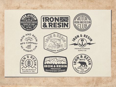 Resin Logo, Iron And Resin, Ventura California, Retro Graphic Design, Resin Design, Retro Logos, Ideas Vintage, Mountain Designs, Visual Branding