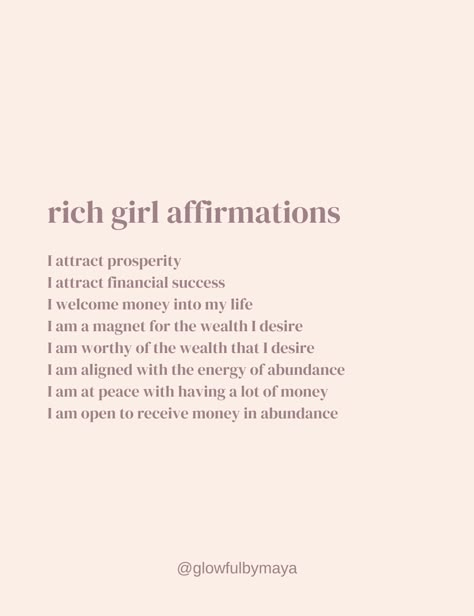 rich girl affirmations [positivity positive energy mindset shifts manifesting manifestation manifest meditation abundance law of assumption law of attraction feminine energy femininity goddess energy selfcare healing era rich girl money wealth girl boss vibe glow up] Feminine Instagram Bio, Manifestation For House, Law School Affirmations, Goddess Energy Affirmations, Old Money Affirmations, Affirmations Positive Law Of Attraction Wallpaper, Rich Girl Mindset, Intelligence Manifestation, Rich Girl Affirmations