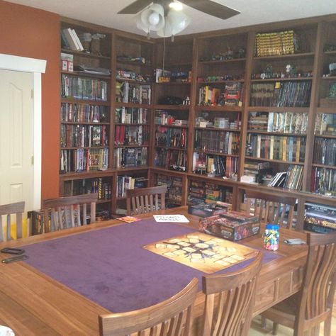 Table Top Gaming Room, Victorian Game Room, Dnd Office, Tabletop Game Room, Board Game Room Ideas, Dnd Game Room, Dnd Cave, Apocalypse Bunker, Dnd Room Ideas