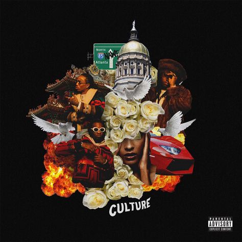 Migos Album Cover, Rap Album Covers, Cool Album Covers, 2 Chainz, Bad And Boujee, Rap Albums, Gucci Mane, Hip Hop Art, Dj Khaled