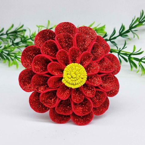 Flower Crafts Paper, Flower Making Ideas, Glitter Paper Crafts, 3d Crafts, Foam Paper, Foam Sheet Crafts, Party Decoration Ideas, Foam Flower, Room Decoration Ideas