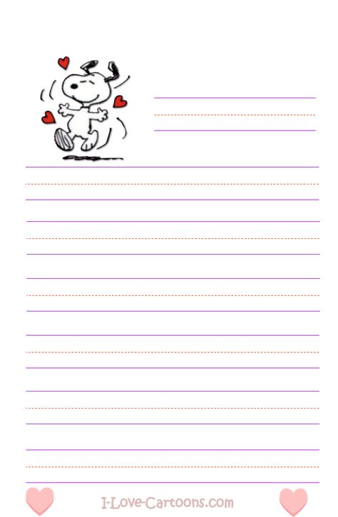 Snoopy Printable, Snoopy Writing, Cartoon Valentine, Looney Tunes Daffy Duck, Letters Paper, Charlie Brown Lucy, Valentine Printables, Stationary Printable, Snoopy Valentine