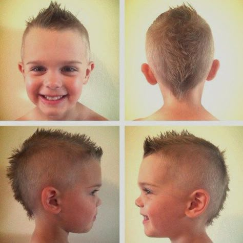 little boys' short mohawk Toddler Mohawk, Boys Mohawk, Short Mohawk, Mohawk Haircut, Boy Haircuts Short, Toddler Haircuts, Toddler Boy Haircuts