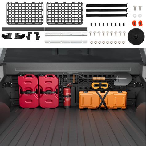 PRICES MAY VARY. Fitment: The front bed molle panels are perfectly compatible with 2015 2016 2017 2018 2019 2020 2021 2022 2023 2024 Ford F-150 and Raptor 5.5FT.It will fit the original truck well.NOTE:they DO NOT fit the car models with motor driven grab! Premium Material: The front bulk head panels are made of high-strength carbon steel which can withstand up to 300 lbs and will not deform even when an adult stands on it. They can be used for a long time. Function: The front molle panel can ho F 150 Truck Accessories, F150 Mods, Ford F150 Accessories, F150 Accessories, 2012 Ford F150, Truck Organization, Truck Accessories Ford, Up 2009, Molle Panel