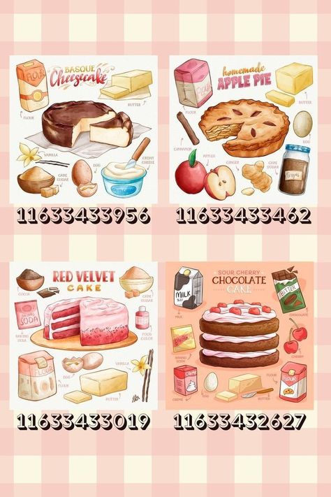 Cake Decals Bloxburg, Bloxburg Boba Shop Decals, Cafe Bloxburg Decals, Bakery Decals Bloxburg, Bakery Layout, Bloxburg Bakery, Bloxburg Cafe, Parisian Bakery, Bloxburg Food Decals