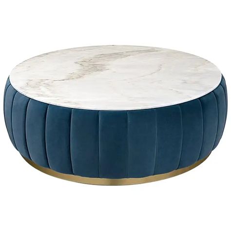 1stDibs: Antique and Modern Furniture, Jewelry, Fashion & Art Puffy Sofa, Centre Table Living Room, White Round Coffee Table, Round Center Table, Modern Cocktail Tables, Center Table Living Room, Marble Top Coffee Table, Large Ottoman, Luxury Furniture Design