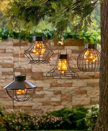 Solar Caged Fairy Light Lanterns Diy Garden Decor Easy, Caged Fairy, Bohemian Camping, Fairy Light Lantern, Fun Garden Decor, Solar Powered Fairy Lights, Solar Yard Lights, Warm White Fairy Lights, White Fairy Lights