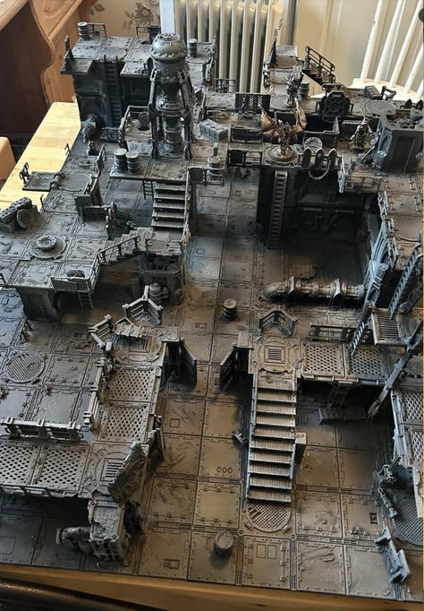 Zone Mortalis Necromunda, Warhammer 40k Architecture, Necromunda Tiles, Killteam Terrain, Warhammer 40k Terrain, Zone Mortalis, Rpg Terrain, Tabletop Scenery, Necromunda Underhive