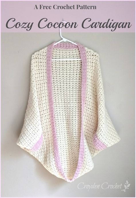 Cocoon Cardigan Pattern, Poncho Au Crochet, Crochet Cocoon, Cocoon Sweater, Crochet Shrug Pattern, Shrug Pattern, Crochet Cozy, Crochet Bolero, Cocoon Cardigan