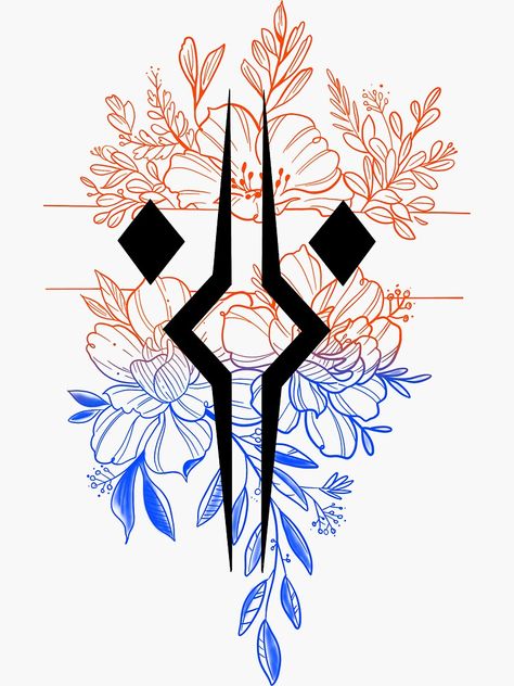 Fulcrum Symbol, Plo Koon, Jedi Order, The Clone Wars, Jedi Master, Galactic Empire, Ahsoka Tano, Design Sticker, Floral Design